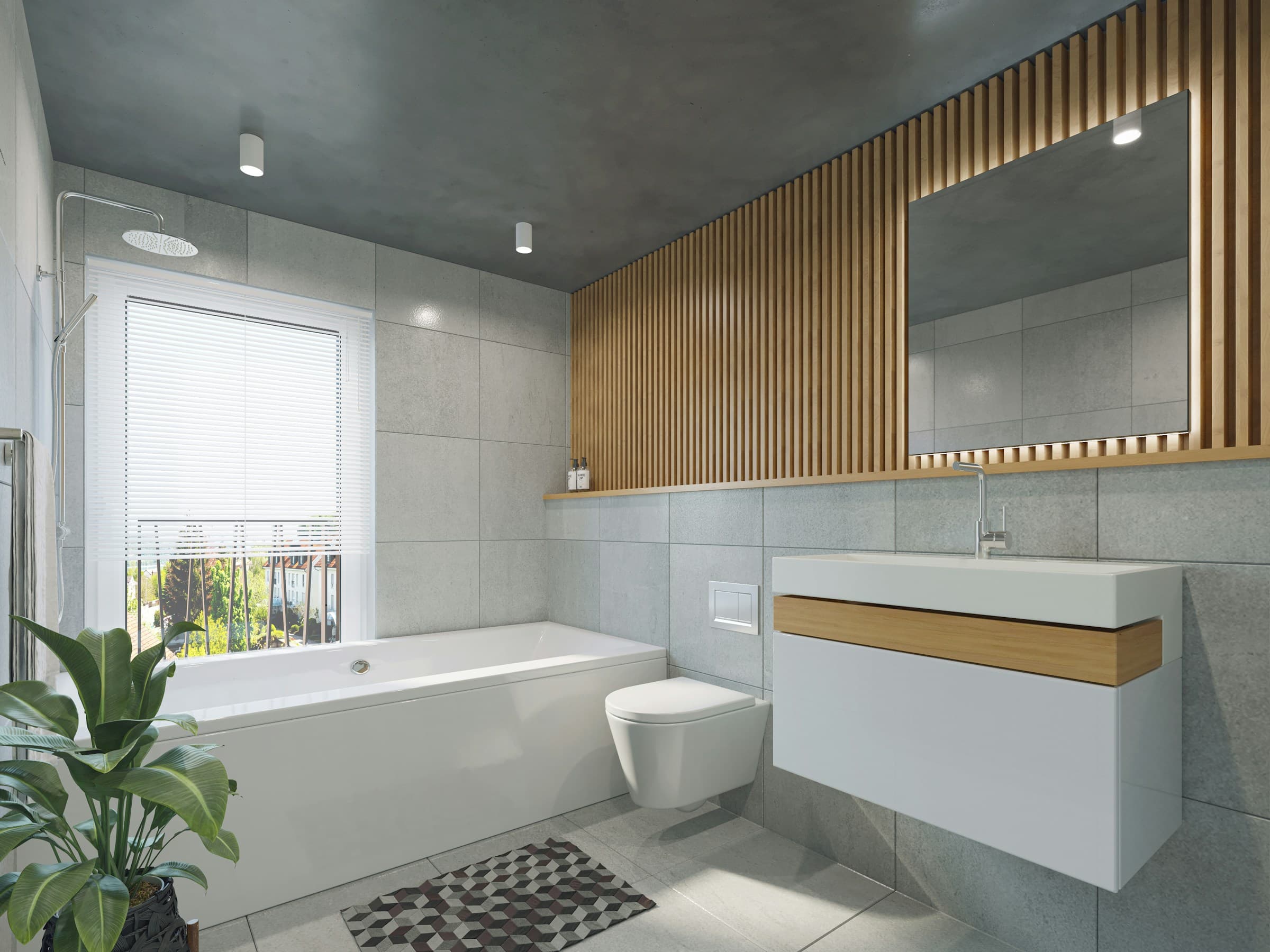 Luxury bathroom with modern fixtures